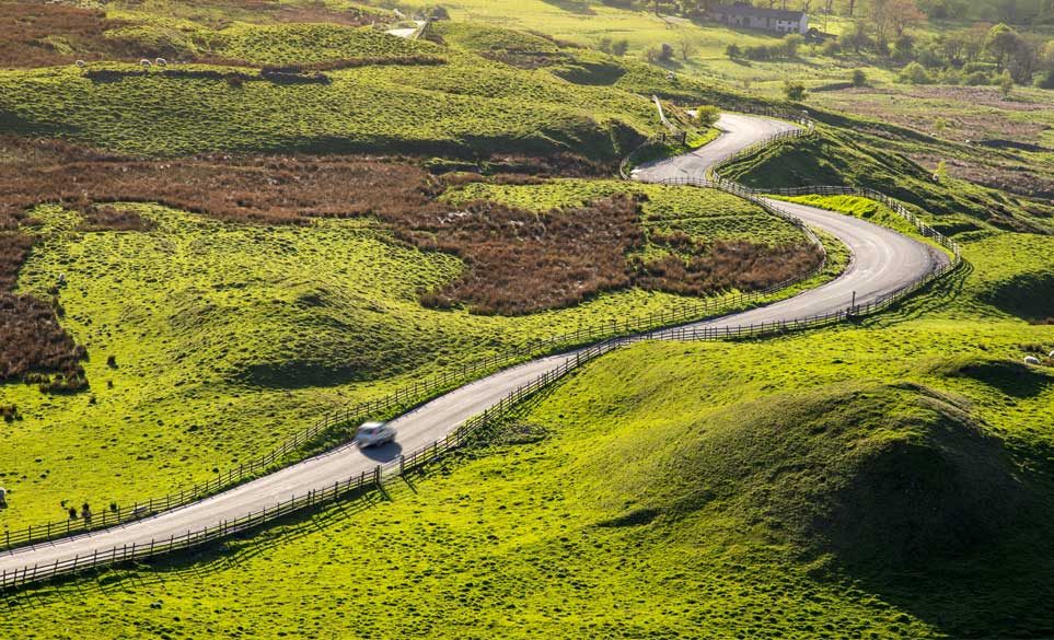 windy road through the Yorkshire dales