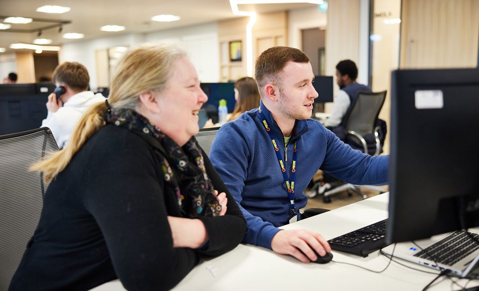 Colleagues working together.